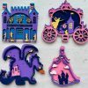 The Princess Craft Kit features four intricately designed, colorful wooden cutouts against a white background. The designs include a castle, a horse-drawn carriage, a fire-breathing dragon, and a princess in a gown, each embellished with silhouettes and golden accents.