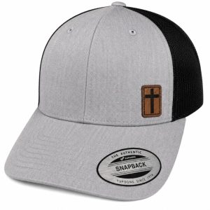 Classic Snapback Hat with Leatherette Cross patch