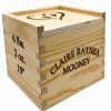 Personalized baby keepsake box made of wood with custom engraved birth information for a new baby gift.