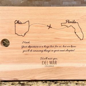 Personalized Relocation Cutting Board - Solid Hickory