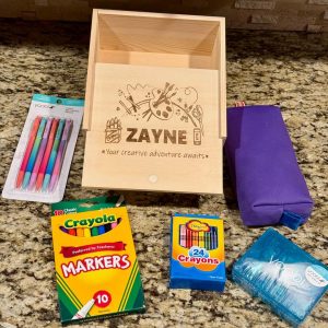 Personalized Kid's Crate with 5 School Supply Items
