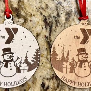 Personalized Christmas Ornaments on White or Birch