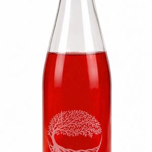 12oz personalized glass bottle with custom laser etched logo and gold lid