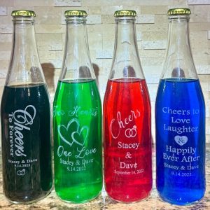 Personalized  Bottles for Wedding Centerpieces, Souvenirs, Favors