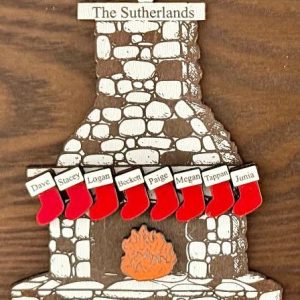 Personalized Fireplace Ornament with Stockings