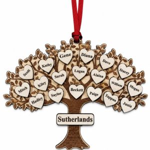 Family Tree Ornament - Up to 20 Names - 3 Dimensional
