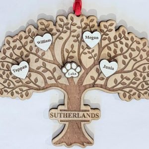 Family Tree Ornament - Up to 10 Names