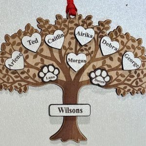 Family Tree Ornament - Up to 10 Names - 3 Dimensional