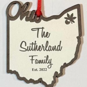State of Ohio Ornament - Personalize with Name or LOGO