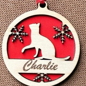 3D Cat Ornament - Personalize with Cat's Name