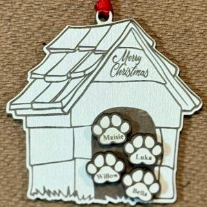 Dog House Ornament - Add up to 4 Paws
