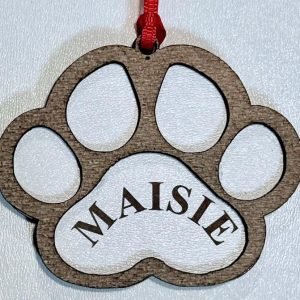 Cat Paw or Dog Paw Ornament - Personalize for Cats or Dogs