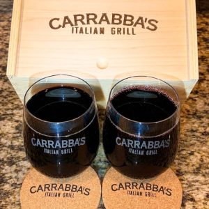 Custom Branded 5 Piece Corporate Gift Set – Glasses & Cork Coasters