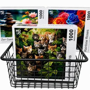 Puzzle Activity Gift Basket with 3 - 1000 piece puzzles