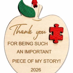Custom Teacher Apple Ornament – Important Piece of My Story Gift
