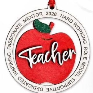 Red Apple Teacher Appreciation Ornament – Words of Inspiration Gift